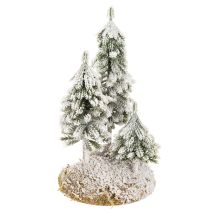 Artikel Snötäckta granar, konstgjort vinterlandskap för julby och bordsdekoration, 29 cm