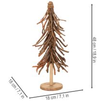 Artikel Julgran gjord av pilgrenar på träbas, 48 cm
