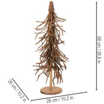 Artikel Dekorativt träd av pilgrenar på träbas, 68 cm