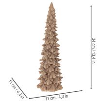 Artikel Dekorativ flockad julgran för vinterdekoration, 34 cm