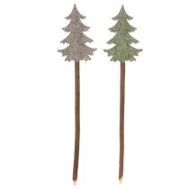 Artikel Dekorativ julgran på pinne för krukor och höga arrangemang, 45 cm, 6 stycken