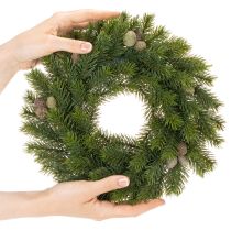 Artikel Konstgjord grankrans med kottar för dörr eller bord, 30 cm