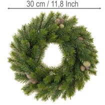 Artikel Konstgjord grankrans med kottar för dörr eller bord, 30 cm