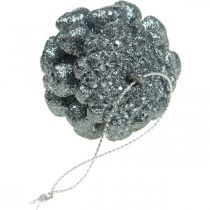 Artikel Julgransprydnader deco kottar glitter antracit H7cm 6 st