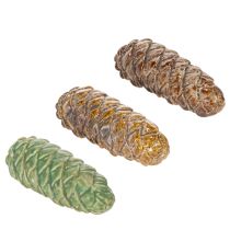 Artikel Keramisk tallkottedekoration, bordsdekoration, höst, 14 cm, 3 stycken