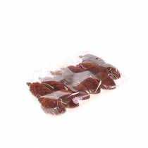 Artikel Dekorativa kottar flockade Rooibos 9,5cm/8cm 12 st