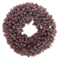 Tallskottkrans frostad Ø25cm vinröd