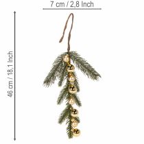 Artikel Konstgjord grangren med guldfärgade mini julgranskulor, 46 cm, 2 stycken