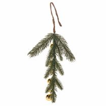 Artikel Konstgjord grangren med guldfärgade mini julgranskulor, 46 cm, 2 stycken