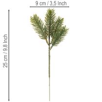 Artikel Konstgjord grön grangren för vinterdekorationer, 25 cm, 24 stycken