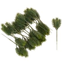 Artikel Konstgjord grön grangren för vinterdekorationer, 25 cm, 24 stycken