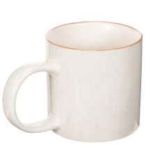 Artikel Keramisk mugg med husmotiv och reliefmönster, 9 cm