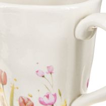 Artikel Keramisk kruka med blommotiv för nostalgisk vårdekoration, växtälskare, 10,5 cm