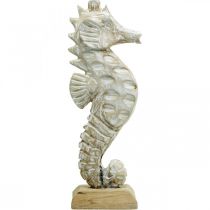 Artikel Seahorse Deco Vit Trä Maritim Dekoration Deco Figur H38cm