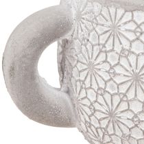 Artikel Tekanna dekorativ keramikkruka vittvättad 16×10,5×8cm 3 st