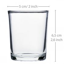 Värmeljusglas klar Ø5cm H6,5cm 24st