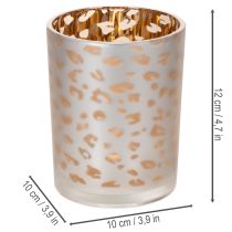 Artikel Glasljushållare med leopardmönster, 12 cm
