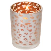 Artikel Glasljushållare med leopardmönster, 12 cm