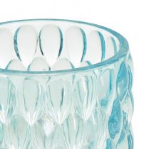 Artikel Värmeljusglas ljusblå tonad glaslykta Ø9,5cm H9cm 2st