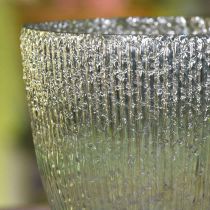 Ljusglas lykta blågrönt bordsdekorationsglas Ø21cm H21.5cm