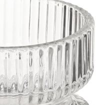 Artikel Värmeljushållare ribbad glas dekorativ klar Ø9cm H7cm 4 st