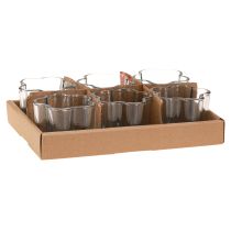 Artikel Värmeljushållare glasblomma värmeljus glas blå Ø7,5cm H6cm 6 st