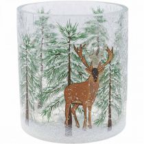 Artikel Värmeljushållare glas Julsprakande värmeljusglas H13cm