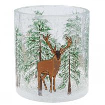 Artikel Värmeljushållare glas Christmas Crackle värmeljusglas H10cm