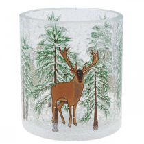 Artikel Värmeljushållare glas Christmas Crackle värmeljusglas H10cm