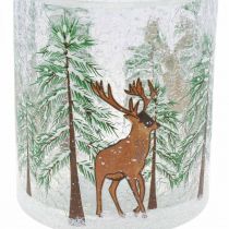 Artikel Värmeljushållare glas Christmas Crackle värmeljusglas H10cm