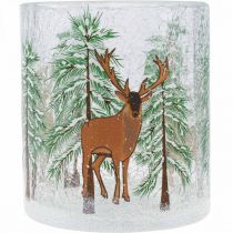 Artikel Värmeljushållare glas Christmas Crackle värmeljusglas H10cm