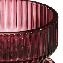 Artikel Värmeljushållare glas dekorativ räfflad bär Ø9cm H7cm 4 st