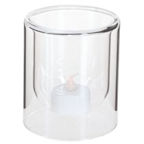 Artikel Värmeljushållare Glas Rund Lykta Klar Ø8,5cm 4 st