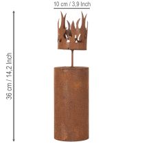 Artikel Värmeljushållare, ljusformad, rostdekoration, patinerad metall, H36cm