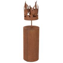 Artikel Värmeljushållare, ljusformad, rostdekoration, patinerad metall, H36cm