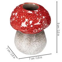 Artikel Dekorativ svamp, flugsvamp, värmeljushållare som bordsdekoration, 9 cm