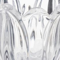 Artikel Glasljusstakar med blommönster för elegant bordsdekoration, 14 cm, 2 stycken