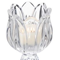 Artikel Glasljusstakar med blommönster för elegant bordsdekoration, 14 cm, 2 stycken