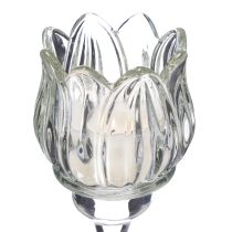 Artikel Glasljushållare, dekorativ blomform för en elegant atmosfär, 17 cm