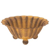 Artikel Vintage värmeljushållare, liten skål, rostfärgad metall, Ø10cm, H4,5cm