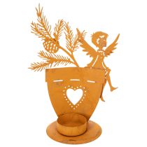 Artikel Julljushållare, ängladekoration, rostdekoration, Ø8cm H18cm
