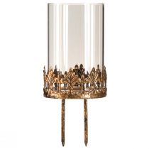 Artikel Värmeljushållare med glas för inkoppling av antik look guld Ø5,5cm 4 st