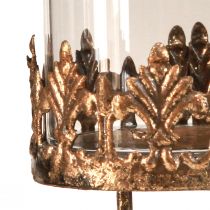 Artikel Värmeljushållare med glas för inkoppling av antik look guld Ø5,5cm 4 st