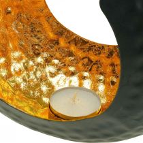 Artikel Värmeljushållare svart guld bordsdekoration metall 19×11×17cm