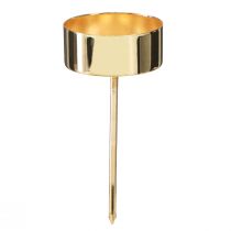 Artikel Värmeljushållare för att plugga metall guld H9cm 8 st
