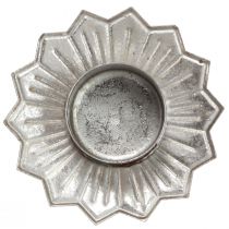 Artikel Värmeljushållare för att plugga silver metall Ø9cm H9cm 4st