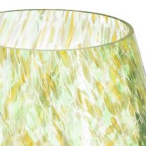 Artikel Värmeljushållare glasdekor gulgrönt mönster Ø6,5cm H10cm