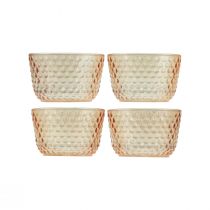 Artikel Värmeljushållare glaslykta retro orange Ø8cm H5cm 4st