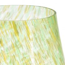 Artikel Värmeljushållare lykta glas gulgrön Ø12cm H14,5cm
