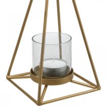 Lykta hängande ljusstake i guld för upphängning 15×15×38cm
